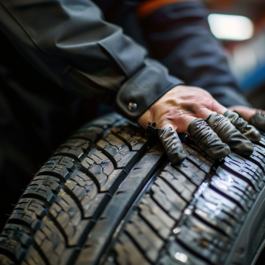 Mobile tire service and emergency tire service in action